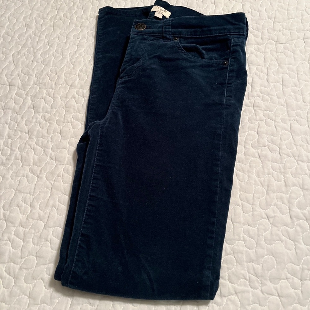 J.Crew Dark Blue Teal Velvety Jeans, Size 26